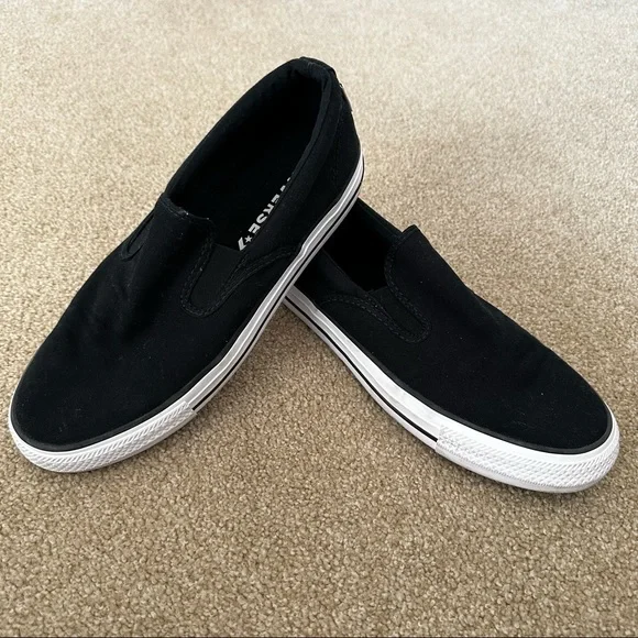 Converse Black Slip-on Shoes women 9.5 men 8 - Picture 3 of 4